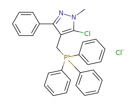 Molecular Structure of 857639-74-8 ((3-phenyl-5-chloro-1-methyl-1H-pyrazol-4-ylmethyl)triphenylphosphonium chloride)