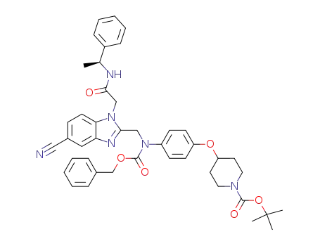 (S)-2-[N-Benzyloxycarbonyl-N-[4-(1-tert-butoxycarbonylpiperidin-4-yloxy)phenyl]aminomethyl]-5-cyano-1-(1-phenylethylcarbamoylmethyl)-benzimidazole