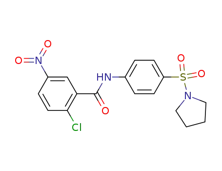 Molecular Structure of 372095-23-3 (Benzamide, 2-chloro-5-nitro-N-[4-(1-pyrrolidinylsulfonyl)phenyl]-)