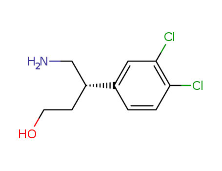Molecular Structure of 160707-16-4 ((S)-4-Amino-3-(3,4-dichlorophenyl)butan-1-ol)