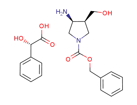 benzyl (cis)-3-amino-4-(hydroxymethyl)-1-pyrrolidinecarboxylate (S)-mandelate