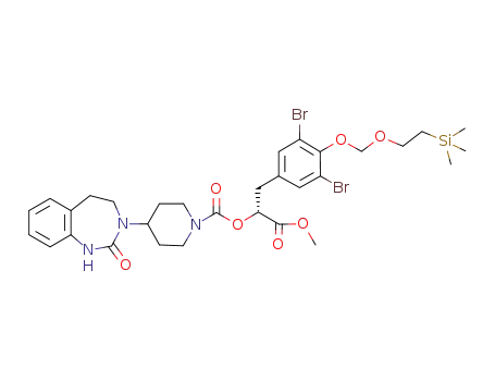 4-(2-oxo-1,2,4,5-tetrahydro-benzo[d][1,3]diazepin-3-yl)-piperidine-1-carboxylic acid (R)-2-[3,5-dibromo-4-(2-trimethylsilanyl-ethoxymethoxy)-phenyl]-1-methoxycarbonyl-ethyl ester