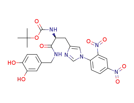 Molecular Structure of 406727-68-2 (N-[Nα-tert-Butoxycarbonyl-Nτ-(2,4-dinitrophenyl)-L-histidinyl]-3,4-dihydroxybenzylamine)