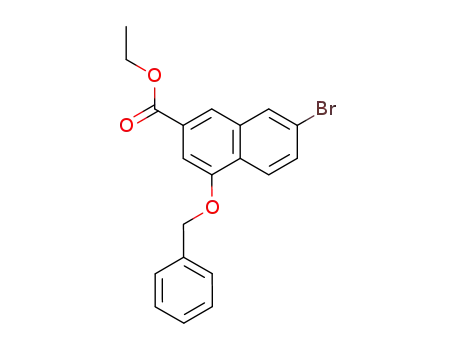 Molecular Structure of 178877-03-7 (2-Naphthalenecarboxylic acid, 7-bromo-4-(phenylmethoxy)-, ethyl ester)