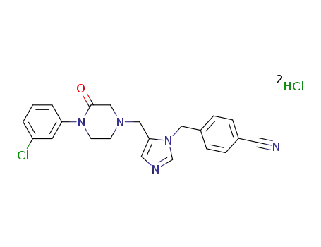 1-(3-chlorophenyl)-4-[1-(4-cyanobenzyl)-5-imidazolylmethyl]-2-piperazinone dihydrochloride