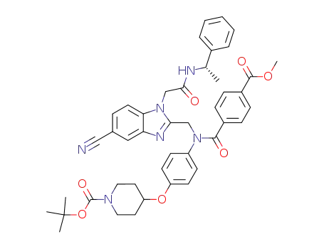 (S)-2-[N-[4-(1-tert-Butoxycarbonylpiperidin-4-yloxy)phenyl]-N-(4-methoxycarbonylbenzoyl)aminomethyl]-5-cyano-1-(1-phenylethylcarbamoyl-methyl)benzimidazole