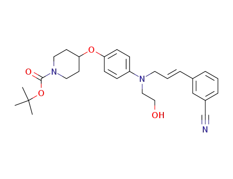 3-[3-[N-[4-(1-t-butoxycarbonylpiperidin-4-yloxy)phenyl]-N-(2-hydroxyethyl)amino]-1-(E)-propenyl]benzonitrile