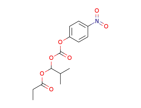 Molecular Structure of 1224849-38-0 (2-methyl-1-(((4-nitrophenoxy)carbonyl)oxy)propyl propionate)