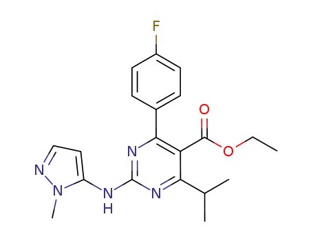 5-Pyrimidinecarboxylic acid,
4-(4-fluorophenyl)-6-(1-methylethyl)-2-[(1-methyl-1H-pyrazol-5-yl)amino]-
, ethyl ester