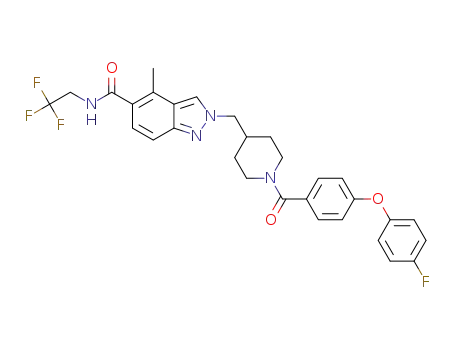 2-({1-[4-(4-fluorophenoxy)benzoyl]piperidin-4-yl}methyl)-4-methyl-N-(2,2,2-trifluoroethyl)-2H-indazole-5-carboxamide