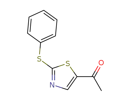 Molecular Structure of 893434-25-8 (Ethanone, 1-[2-(phenylthio)-5-thiazolyl]-)
