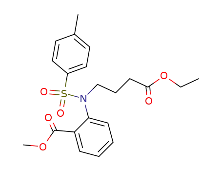 Molecular Structure of 100627-39-2 (METHYL 2-[(3-ETHOXYCARBONYL-PROPYL)-(TOLUENE-4-SULFONYL)-AMINO]-BENZOATE)