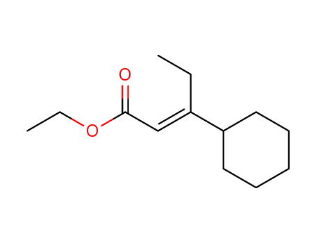 Molecular Structure of 832720-99-7 (2-Pentenoic acid, 3-cyclohexyl-, ethyl ester, (2E)-)
