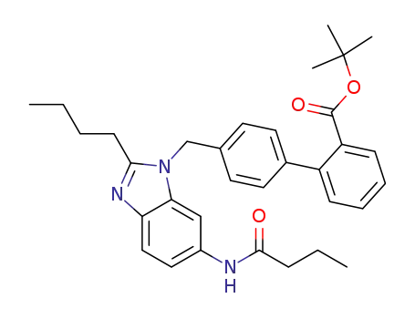[1,1'-Biphenyl]-2-carboxylic acid,
4'-[[2-butyl-6-[(1-oxobutyl)amino]-1H-benzimidazol-1-yl]methyl]-,
1,1-dimethylethyl ester