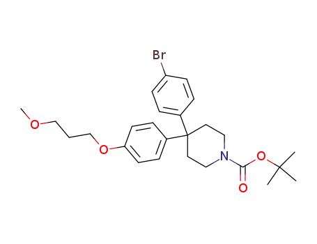 Molecular Structure of 857531-86-3 (1-Piperidinecarboxylic acid,
4-(4-bromophenyl)-4-[4-(3-methoxypropoxy)phenyl]-, 1,1-dimethylethyl
ester)
