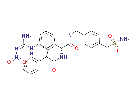 Molecular Structure of 191868-56-1 ((R)-N<sub>5</sub>-[Amino(nitroimino)methyl]-N-[[4-(aminosulphonyl-methyl)phenyl]methyl]-N<sub>2</sub>-(diphenylacetyl)-ornithinamide)