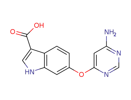 Molecular Structure of 890130-07-1 (1H-Indole-3-carboxylic  acid,  6-[(6-amino-4-pyrimidinyl)oxy]-)