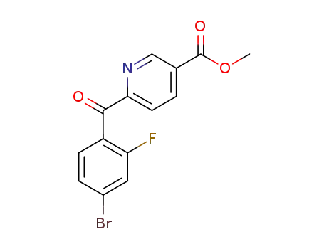 Molecular Structure of 861905-71-7 (methyl 6-[(4-bromo-2-fluorophenyl)carbonyl]-3-pyridinecarboxylate)