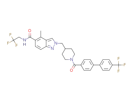 4-methyl-N-(2,2,2-trifluoroethyl)-2-[(1-{[4'-(trifluoromethyl)biphenyl-4-yl]carbonyl}piperidin-4-yl)methyl]-2H-indazole-5-carboxamide