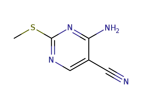 Molecular Structure of 770-30-9 (4-AMINO-2-(METHYLTHIO)PYRIMIDINE-5-CARBONITRILE)