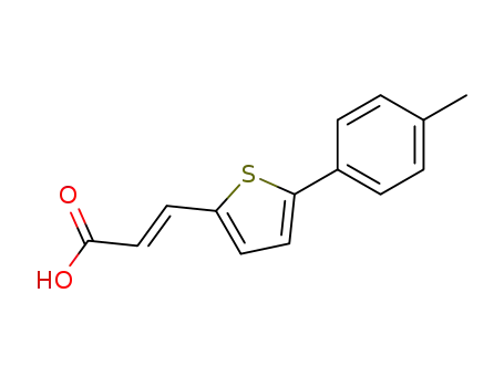 Molecular Structure of 229007-97-0 (2-Propenoic acid, 3-[5-(4-methylphenyl)-2-thienyl]-, (2E)-)
