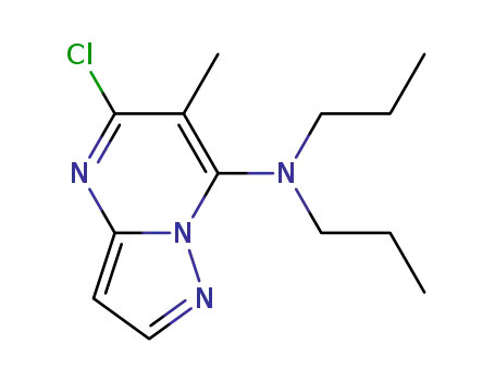 Molecular Structure of 848401-02-5 (Pyrazolo[1,5-a]pyrimidin-7-amine, 5-chloro-6-methyl-N,N-dipropyl-)