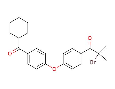 Molecular Structure of 842172-53-6 (1-Propanone,
2-bromo-1-[4-[4-(cyclohexylcarbonyl)phenoxy]phenyl]-2-methyl-)