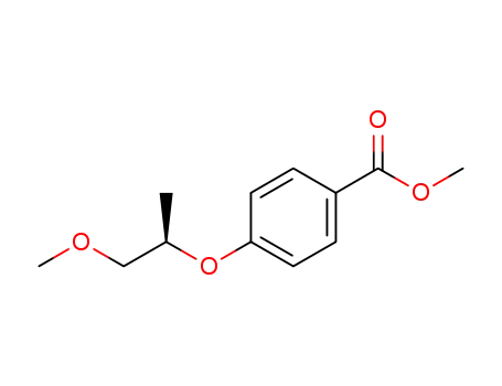 Molecular Structure of 864177-89-9 (4-(2-methoxy-(1R)-1-methyl-ethoxy)-benzoic acid methyl ester)
