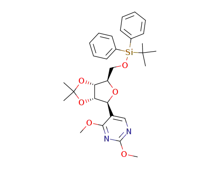 5-[5'-O-(tert-butyldiphenylsilyl)-2',3'-O-isopropylidene-β-ribofuranosyl]-2,4-dimethoxypyrimidine