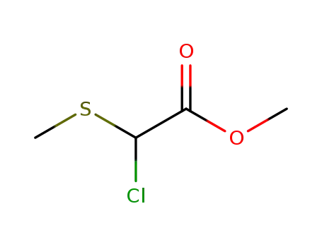 Molecular Structure of 62383-81-7 (Acetic acid, chloro(methylthio)-, methyl ester)