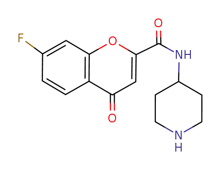 4H-1-Benzopyran-2-carboxamide, 7-fluoro-4-oxo-N-4-piperidinyl-