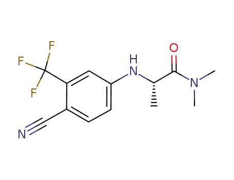 Molecular Structure of 913288-66-1 (Propanamide,
2-[[4-cyano-3-(trifluoromethyl)phenyl]amino]-N,N-dimethyl-, (2S)-)