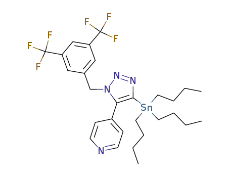 4-[3-(3,5-bis(trifluoromethyl)benzyl)-5-tributylstannanyl-3H-[1,2,3]triazol-4-yl]-pyridine