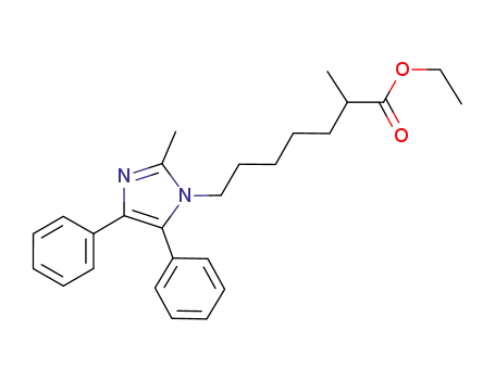 Molecular Structure of 474430-64-3 (2-Methyl-7-(2-methyl-4,5-diphenyl-imidazol-1-yl)-heptanoic acid ethyl ester)