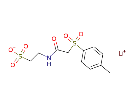 Molecular Structure of 484660-04-0 (Ethanesulfonic acid, 2-[[[(4-methylphenyl)sulfonyl]acetyl]amino]-,
monolithium salt)