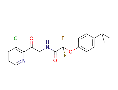 Molecular Structure of 876391-84-3 (Acetamide,
N-[2-(3-chloro-2-pyridinyl)-2-oxoethyl]-2-[4-(1,1-dimethylethyl)phenoxy]-
2,2-difluoro-)