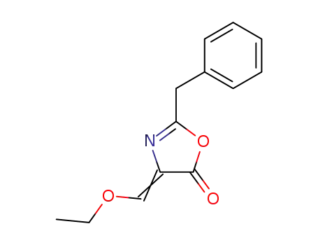 Molecular Structure of 61369-26-4 (5(4H)-Oxazolone, 4-(ethoxymethylene)-2-(phenylmethyl)-)