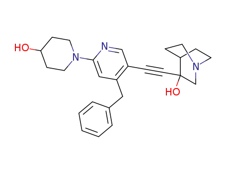 3-[4-Benzyl-2-(4-hydroxypiperidino)-5-pyridyl]ethynyl-3-quinuclidinol