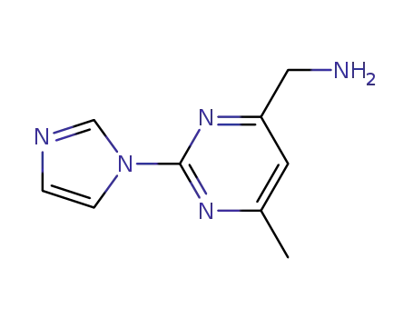 Molecular Structure of 888313-66-4 (4-Pyrimidinemethanamine,2-(1H-imidazol-1-yl)-6-methyl-)