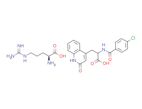 Molecular Structure of 861243-10-9 (2-(4-chlorobenzoylamino)-3-(2-quinolon-4-yl)propionic acid L-arginine salt)