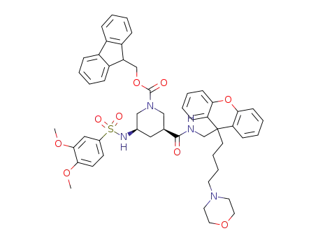 (3R,5S)-3-(3,4-dimethoxy-benzenesulfonylamino)-5-{[9-(4-morpholin-4-yl-butyl)-9H-xanthen-9-ylmethyl]-carbamoyl}-piperidine-1-carboxylic acid 9H-fluoren-9-ylmethyl ester