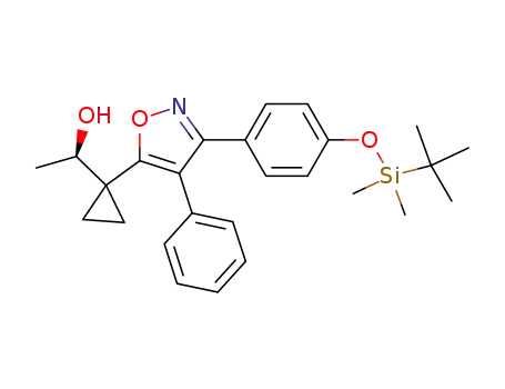 Molecular Structure of 942618-15-7 ((R)-1-(1-{3-[4-(tert-butyl-dimethyl-silanyloxy)-phenyl]-4-phenyl-isoxazol-5-yl}-cyclopropyl)-ethanol)