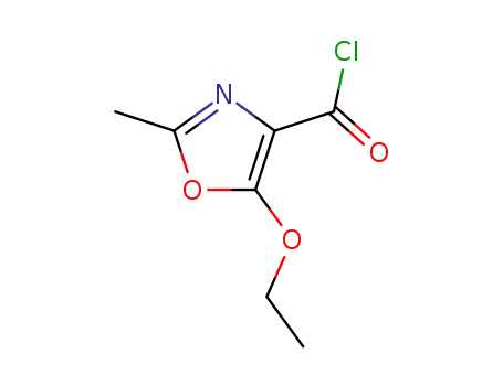 Molecular Structure of 3357-62-8 (5-ETHOXY-2-METHYLOXAZOLE-4-CARBONYL CHLORIDE)