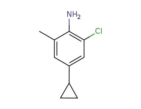 Molecular Structure of 878672-14-1 (Benzenamine, 2-chloro-4-cyclopropyl-6-methyl-)