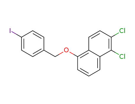 Molecular Structure of 902767-82-2 (5-((4-iodophenyl)methoxy)-1,2-dichloronaphthalene)