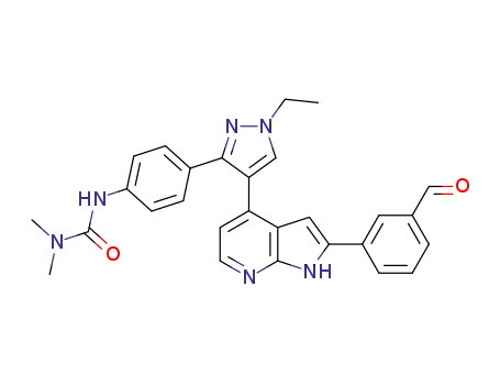 N'-(4-{1-ethyl-4-[2-(3-formylphenyl)-1H-pyrrolo[2,3-b]pyridin-4-yl]-1H-pyrazol-3-yl}phenyl)-N,N-dimethylurea