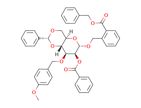 2'-(benzyloxycarbonyl)benzyl 2-O-benzoyl-4,6-O-benzylidene-3-O-p-methoxybenzyl-α-D-mannopyranoside
