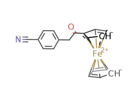 Molecular Structure of 197641-02-4 ((C<sub>5</sub>H<sub>5</sub>)Fe(C<sub>5</sub>H<sub>4</sub>COCH<sub>2</sub>C<sub>6</sub>H<sub>4</sub>CN))