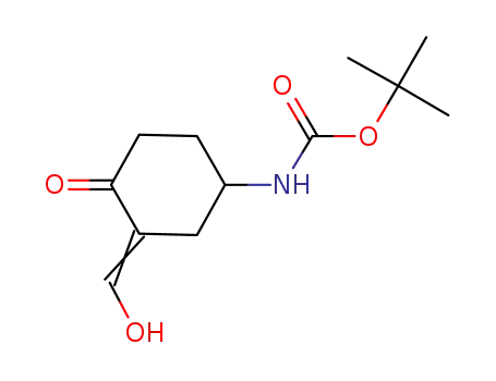 Molecular Structure of 911485-70-6 ((3-hydroxymethylene-4-oxo-cyclohexyl)-carbamic acid tert-butyl ester)