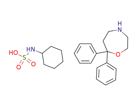 Molecular Structure of 60163-57-7 (7,7-Diphenyl-1,4-oxazepane cyclohexylsulfaMate)